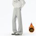 Men's American Style Heavyweight Curved Blade Sweatpants Fleece Lined Loose Wide Leg Sporty Casual Pants for Autumn Winter_viptrois.com