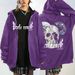 High Street Gothic Butterfly Print Hooded Cardigan Sweatshirt Men's Fashion Loose Hip Hop Jacket_viptrois.com