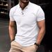 Men's Clothing Summer T Shirt Button Henley Collar Sports Polo Shirt_viptrois.com