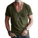 Pocket Clothing Men's V-Neck Solid Color Plus Size Casual Short Sleeve T-Shirt_viptrois.com