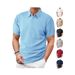 Men's Clothing Summer Thin Breathable Perspiration Loose Casual Solid Color Jacquard Fabric Men's Short Sleeved Polo Shirt_viptrois.com