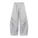 Men's Clothing Pleated Wide Leg Casual Pants In Spring And Autumn With Loose Drawstring And Elastic Waist, Trendy Solid Color Trousers_viptrois.com