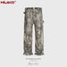 Men's Clothing Men's And Women's Full Version Of Tree Branch Camouflage Trousers Unisex High Street Straight Leg Distressed Faded Jeans Trend_viptrois.com