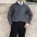 Men's Clothing Autumn And Winter New Polo Shirt Lapel Sweater Men's Light Luxury Business Style Warm Large Size_viptrois.com