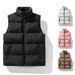 Men's Stand Collar Cotton Vest Jacket – Casual Loose Fit, Winter Fashion B-Letter Design, Black/White/Pinkish/Brown (Sizes M-5XL)_viptrois.com