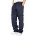 Men's Clothing Sweatpants Sports Casual Plus Velvet Trousers Multi Pocket Drawstring Workwear Sweatpants Leather Standard Trousers_viptrois.com