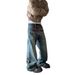 Men's Clothing Retro Washed Old Niche Printed Jeans Men's Spring New Loose Design Straight Pants_viptrois.com