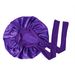 Medium Size (36cm) Satin Ribbon Bow Hair Cap & Shower Cap - Imitation Silk, Single Layer, Solid Color, Lightweight & Elegant (Best Seller)_viptrois.com