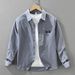 Solid Color Long Sleeved Shirt Men's New Fashionable And Versatile Artistic Casual Loose Top_viptrois.com
