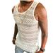 Men's Clothing Summer Men's New Tank Top Slim T Shirt Hollow Breathable Vest Men's Clothing Tops_viptrois.com