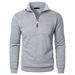 Men's Stand Collar Sweatshirt - Slim Fit, Lightweight Polyester, Zipper Front (Black/White/Beige/Light Gray/Burgundy/Khaki)_viptrois.com