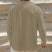 Monochrome Man- Summer European And American Cross-Border Casual Loose Trendy Stand Collar Linen Short Sleeve Solid Color Shirt Plus_viptrois.com