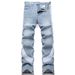 Men's High-Street Wide Leg Jeans – 90% Cotton Straight Denim Pants With Contrast Stitching (Non-Stretch, All-Season)_viptrois.com