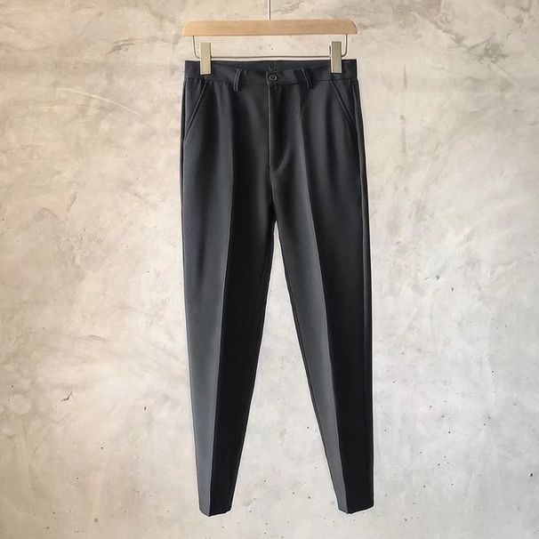 Men's Clothing Small Suit Trousers Men's Drape Nine Point Trousers Business Casual Trendy British Straight Loose Suit Trousers_viptrois.com
