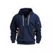 Autumn And Winter Men's Sports And Casual Sweater Hooded Pullover Zipper Multi-Pocket Men's Sweater Jacket_viptrois.com
