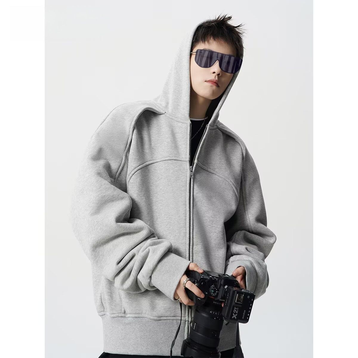 Autumn Hoodie Trendy Brand Short Hoodie Loose Jacket For Men_viptrois.com