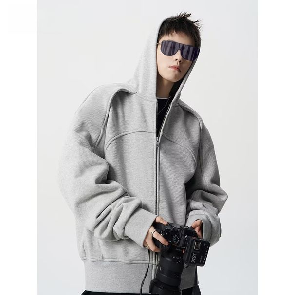 Autumn Hoodie Trendy Brand Short Hoodie Loose Jacket For Men_viptrois.com
