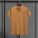 "Men's Linen Blend Short-Sleeve Polo Shirt – Breathable Stand Collar Summer T-Shirt, Lightweight & Wrinkle-Resistant (8 Colors, Sizes S-XXL)"_viptrois.com