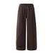 Men's Clothing Scimitar Version Retro Solid Color Versatile Plus Velvet Casual Pants Sweatpants Men And Women Loose Wide Leg Pants_viptrois.com