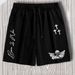 Unisex Casual Shorts Trendy Summer Street Style Loose Fit Angel Cross Print Men's Clothing Bottoms_viptrois.com