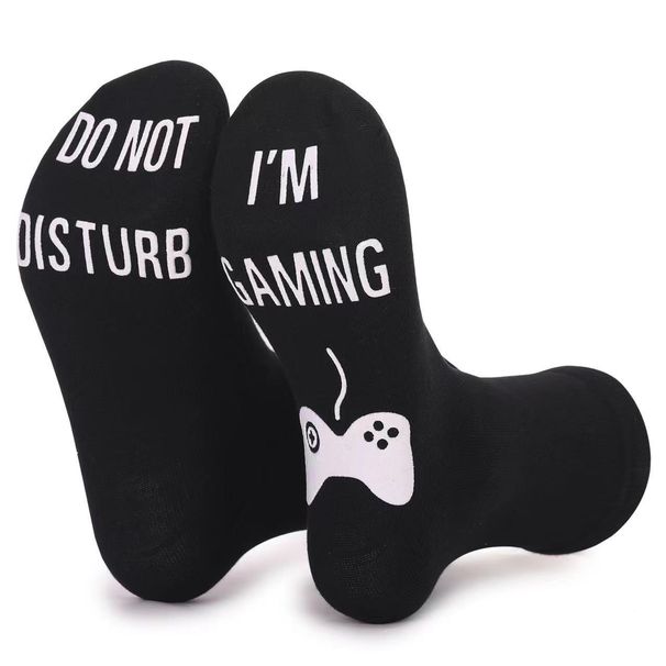 Cotton game socks sole letter non-slip adhesive floor socks Athletic casual creative socks_viptrois.com