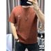 Popular Short-sleeved Slim-fitting Men's T-shirt, New Round Neck Printed Simple Summer Half-sleeved 2025 Trendy Brand T-shirt_viptrois.com