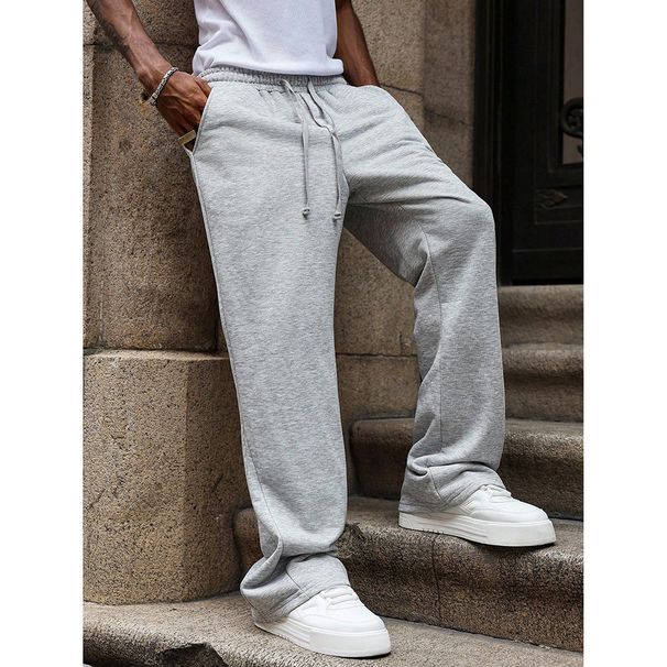 Men's Clothing Autumn New Straight Leg Sports Sweatpants, Foreign Trade American Style Casual Pants, Loose Fit, Fashionable Elastic Waist Long Pants_viptrois.com