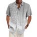 Men’s Clothing Summer Hot Selling Bamboo Men's Short Sleeved Digital 3D Printed Color Matching Leaf Element Lapel Shirt_viptrois.com