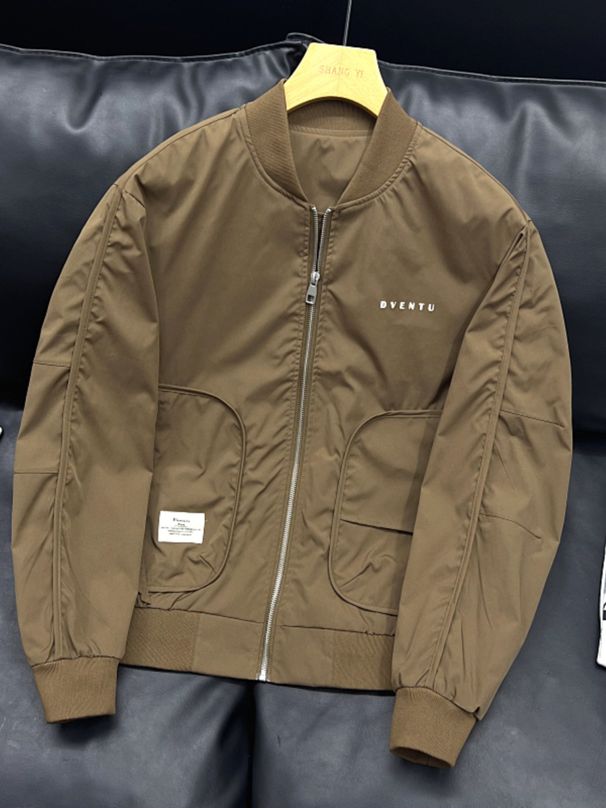 Bomber Jacket Men's Spring And Autumn Loose Large Size Tooling Jacket American Retro Casual Trendy Lapel Baseball Jersey_viptrois.com