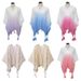 Gradient Color Spring And Summer Thin Hollow Out Outfit, Large Shawl, Women's Ethnic Cloak, Qinghai Yunnan Decorative_viptrois.com