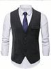 Men's Clothing Fashion Single Breasted Suit Light Business Banquet Evening Dress Vest Top Jacket_viptrois.com