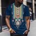 Men's 3D Printed Color Block T-Shirt - African Tribal Pattern Round Neck Short Sleeve Casual Top_viptrois.com