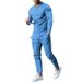 Men's Sportswear Set - Long Sleeve T-Shirt & Pants For Outdoor Activities, Breathable & Comfortable, Multiple Colors (Gray, Black, Blue, Green)_viptrois.com