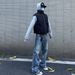 Men's Clothing Retro Washed Blue Denim Cleanfit Distressed High Street Vibe Flared Jeans_viptrois.com