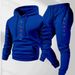 Men's Clothing Fashion Loose Fitting Sports Hoodie Set Fashion Hoodie Tracksuit Set - Cozy Fleece-Lined Sweatshirt & Joggers For Casual & Sporty Look_viptrois.com