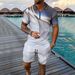 Men's Clothing Summer New Digital Printing Zipper Short Sleeved Shorts Outdoor Men's Casual Suit_viptrois.com