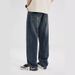 Men's Clothing & Archer 0603 & 2024 New Style Jeans American High Street Frosted Design Retro Trendy INS Versatile Wide Leg Pants_viptrois.com