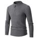Men's Chunky Cable Knit Sweater - Zip-Up Mock Neck Design For Winter (Grey/Black/Navy/Green/Khaki, M-3XL)_viptrois.com