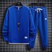 Men's Waffle-Knit Lounge Set – Long-Sleeve Crewneck & Jogger Pants (8 Colors, 7 Sizes) Breathable Cotton-Blend Two-Piece Outfit_viptrois.com