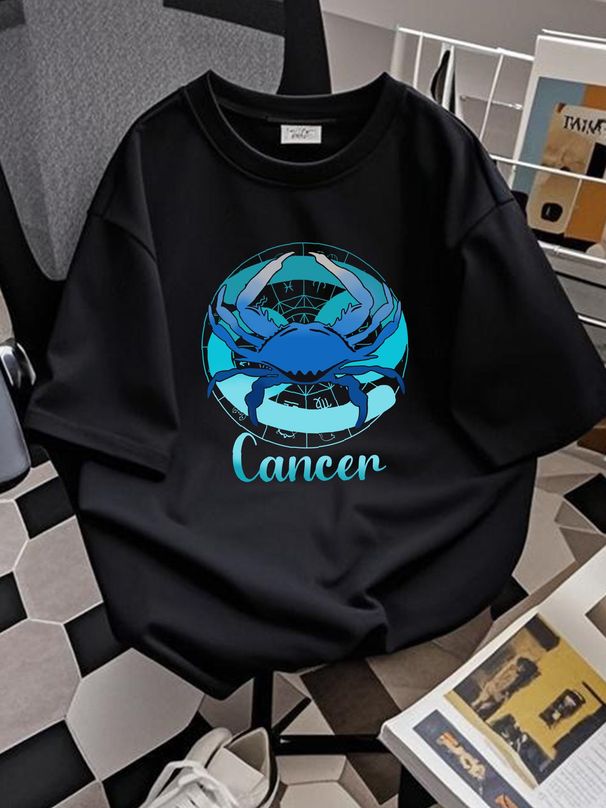 Cancer Astrology Zodiac Horoscope Sign T Shirt Comfortable Breathable Soft Homme Stretched Streetwear Fashion Casual Designer Clothes Summer_viptrois.com