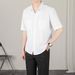 Men's Clothing Solid Color Summer Versatile Shirt Five Point Sleeves_viptrois.com