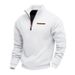 American Large Size Spring And Autumn Velvet Half Zipper Loose Stand-up Collar Pullover Solid Color Casual Sweater Men_viptrois.com