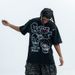 Summer Autumn New 285g American Washed Vintage Skull Print Pure Cotton Short Sleeve Unisex Top_viptrois.com