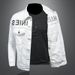 Men's Clothes Plain White Embroidered Denim Pair Casual Jacket For Men And Women_viptrois.com