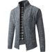 Men’s Fleece-Lined Knit Cardigan – Warm Winter Sweater For Casual & Work (Blue/Light Gray/Dark Gray/Burgundy/Espresso, M-XXXL)_viptrois.com