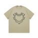 Tide Brand American Small Neckline Love Cat Print Loose Men's And Women's Same Casual Summer Short Sleeves_viptrois.com