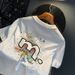White Printed T-shirt For Men In Summer, Thin Version, 100% Combed Pure Cotton Short_viptrois.com