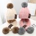 Baby hat scarf two-piece boys and girls Autumn and winter woolen hat children's thick warm knit hat_viptrois.com
