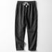 Men's Clothing Linen Casual Trousers Loose Straight Linen Trousers Elastic Waist Cotton And Linen Trousers_viptrois.com