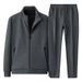 Men's Cotton Fleece Lounge Set – Winter Warm Jogger Pants & Jacket (6 Colors, L-5XL) | Soft Brushed Interior For Indoor Comfort_viptrois.com